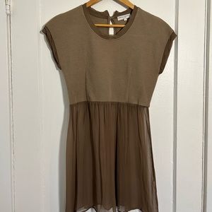 Opening Ceremony Beige short sleeve top Sheer sz Large